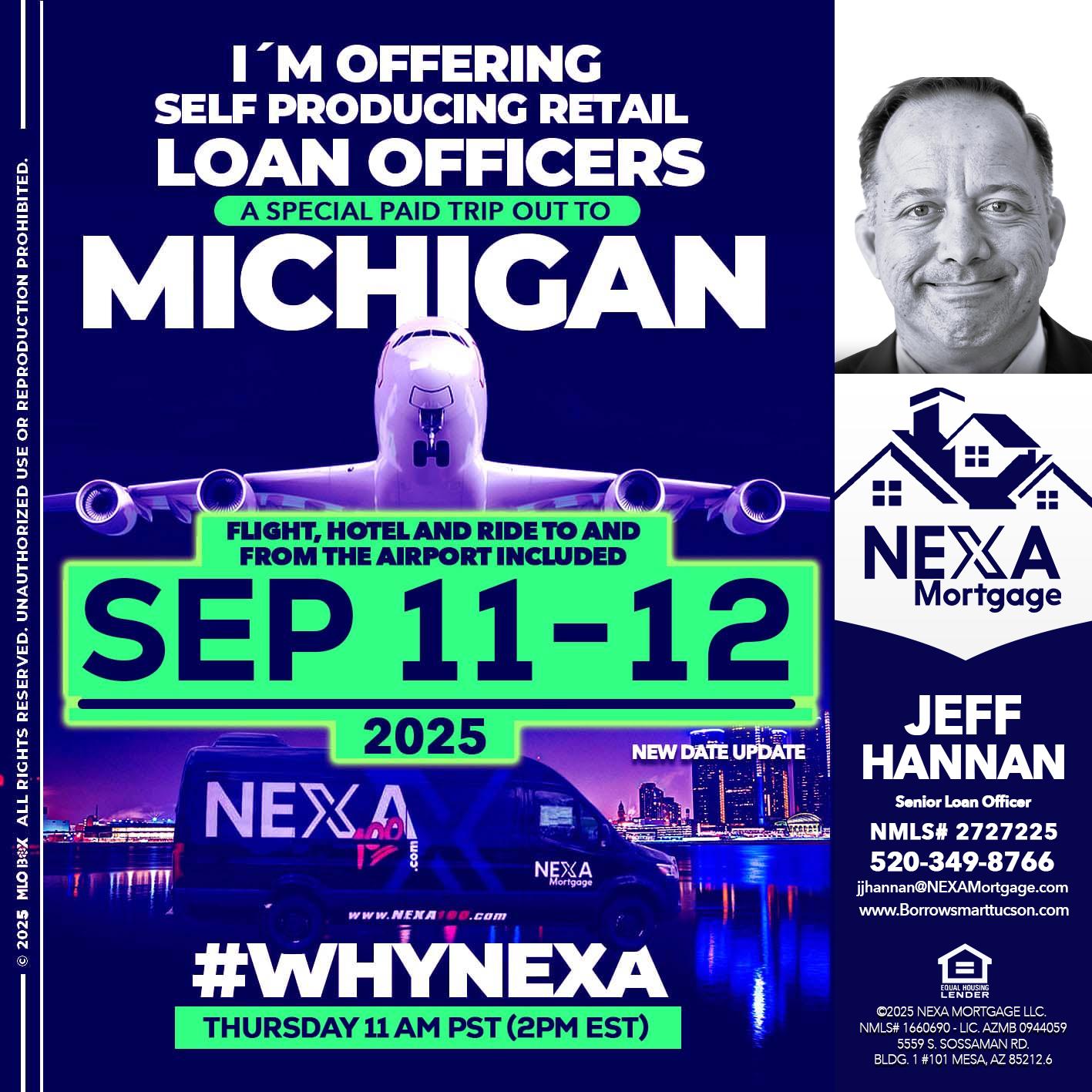 michigan sep 11-12 - Jeff Hannan -Senior Loan Officer