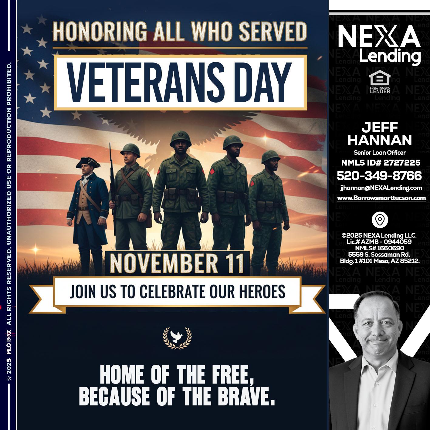 VETERANS DAY - Jeff Hannan -Senior Loan Officer