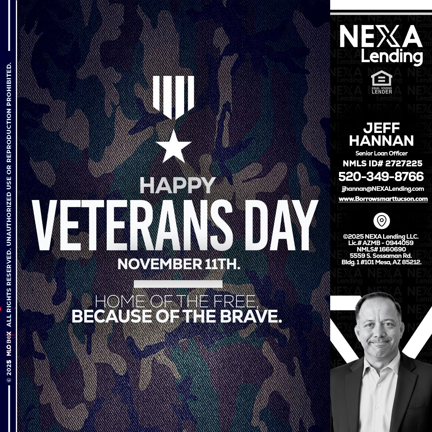 VETERANS DAY - Jeff Hannan -Senior Loan Officer