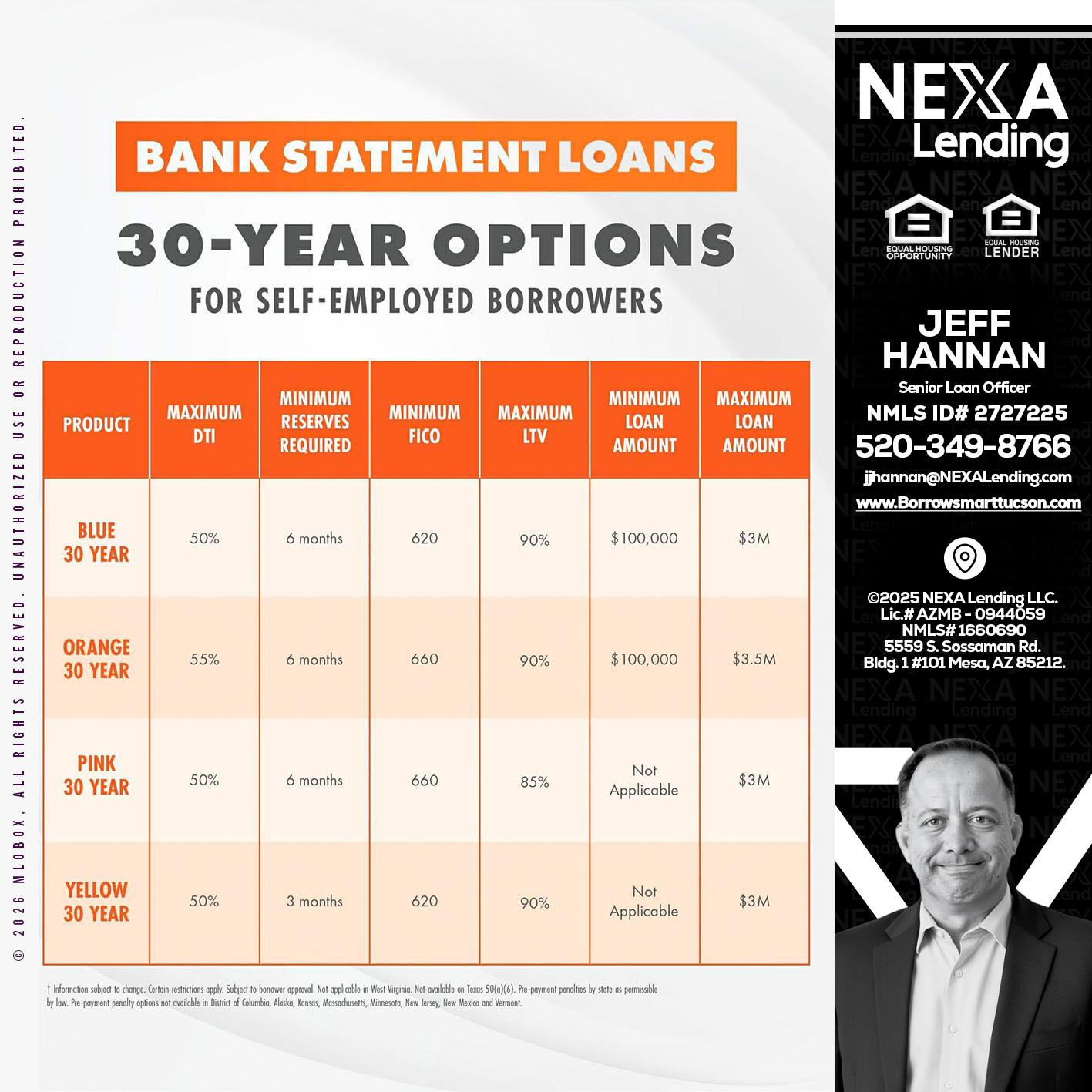 30 YEARS OPTIONS - Jeff Hannan -Senior Loan Officer