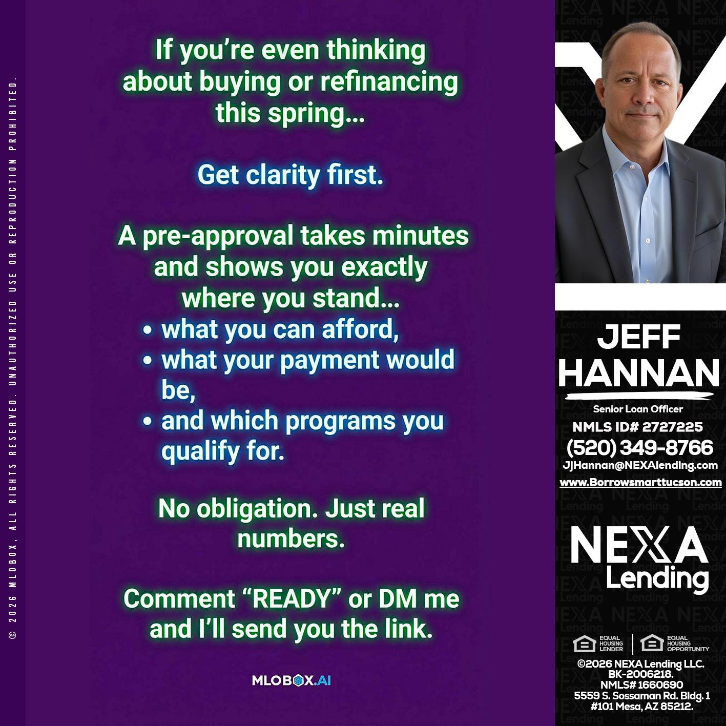 IF YOU THINKING - Jeff Hannan -Senior Loan Officer