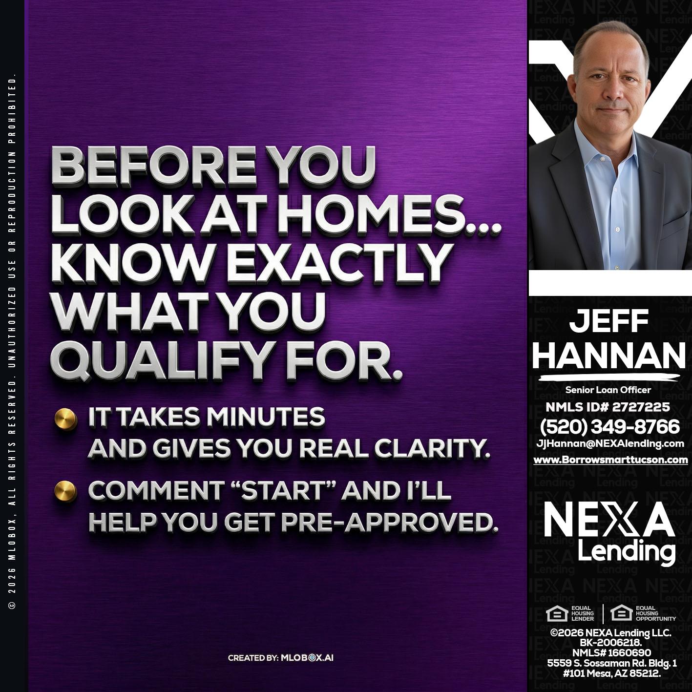 BEFORE YOU - Jeff Hannan -Senior Loan Officer