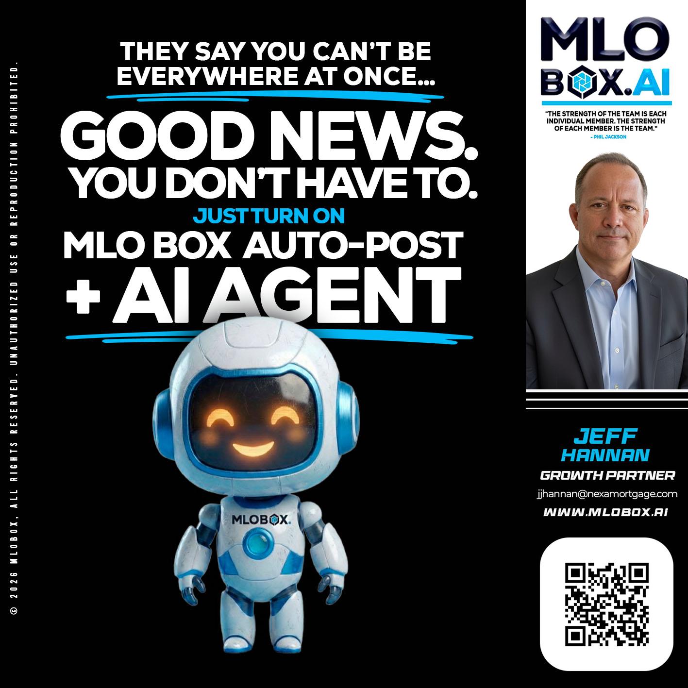 GOOD NEWS - Jeff Hannan -Senior Loan Officer