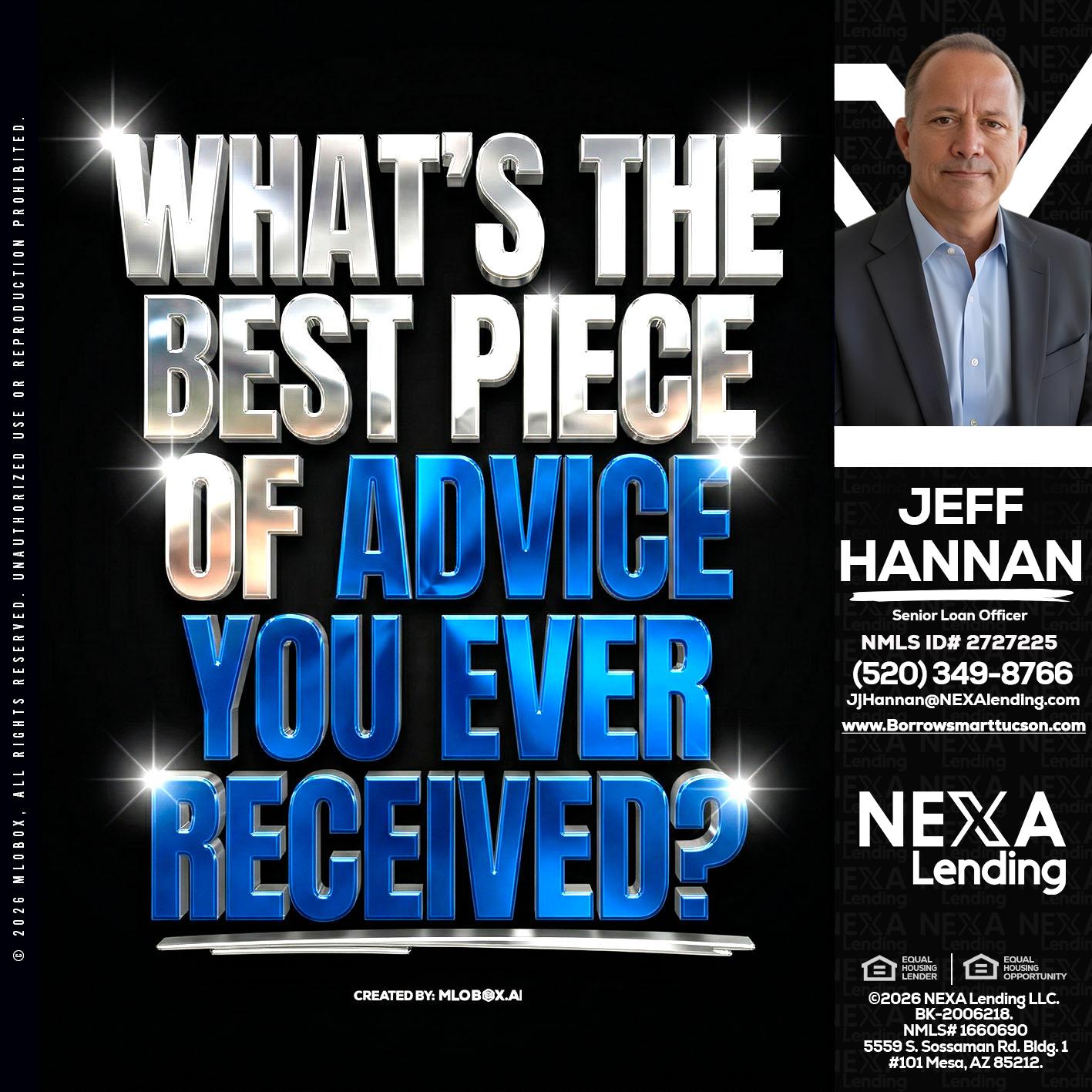 WHATS THE BEST - Jeff Hannan -Senior Loan Officer