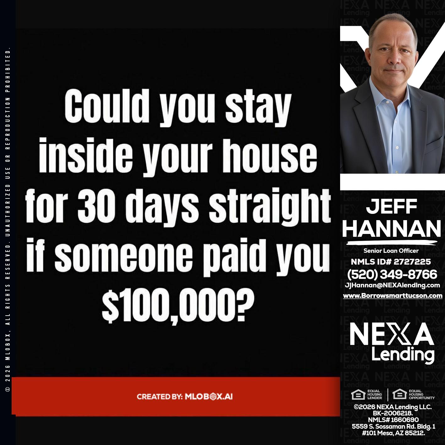 COULD YOU STAY - Jeff Hannan -Senior Loan Officer